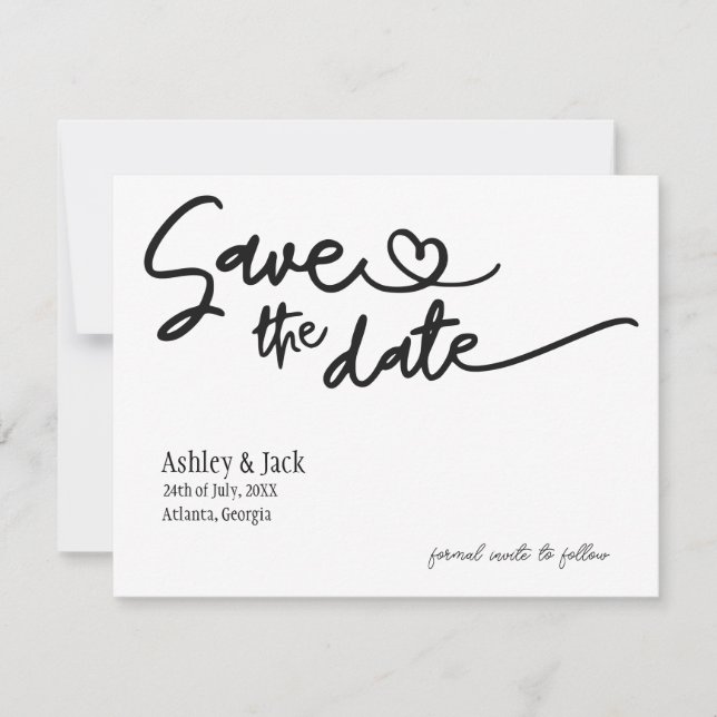 Einfache Save-the-Date-Karte Save The Date (Vorderseite)