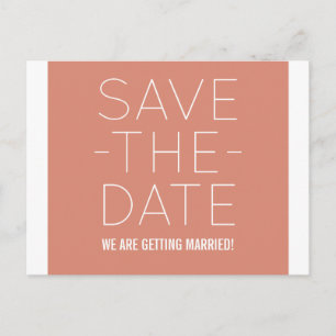 Einfache Save the Date Postkarte, Orange Ankündigungspostkarte
