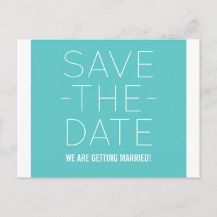 Einfache Save the Date Postkarte, Türkis Ankündigungspostkarte