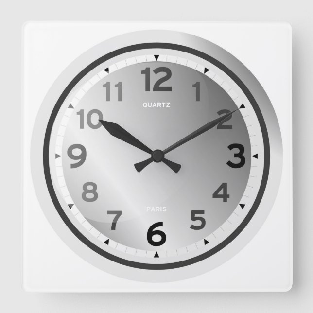 Einfache Schattierungs-Standardnummer Quadratische Wanduhr (Vorderseite)