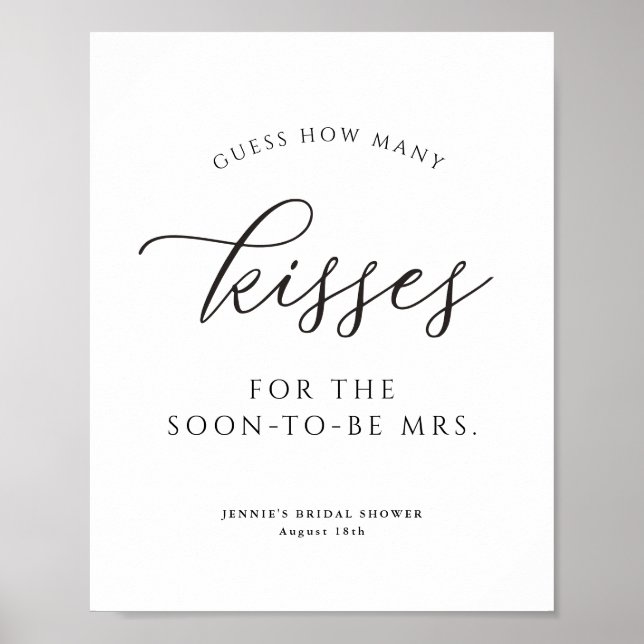 Einfache Schätzung Wie viele Kisses Duschenspiel Poster (Vorne)