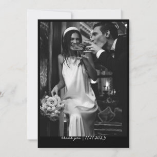 Einfache schicke Budget-Foto-Hochzeit-Dankeskarten Einladung