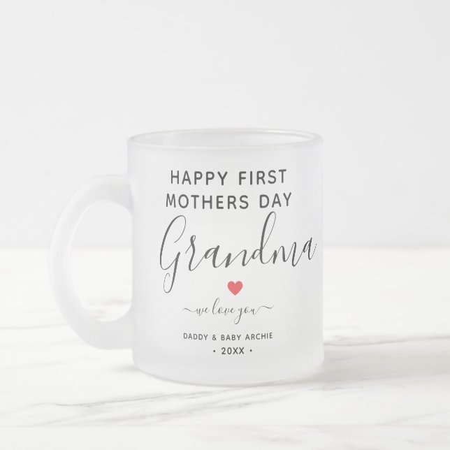 Einfache & schicke Oma Foto Collage Tasse mit Herz (Links)