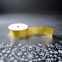 Einfache Schimmergoldgraue Schneeflocken Satinband