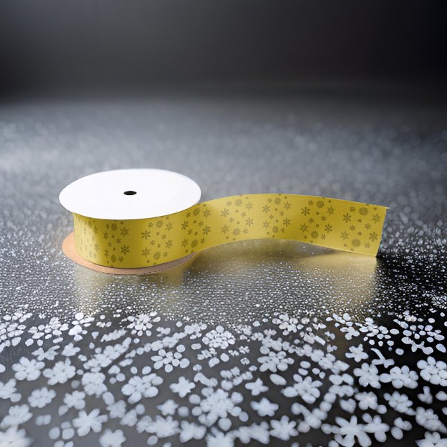 Einfache Schimmergoldgraue Schneeflocken Satinband (Von Creator hochgeladen)