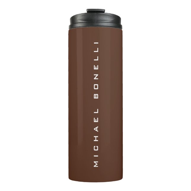 Einfache Schlicht-braun Minimalistisch-Moderne Thermosbecher (Vorderseite)
