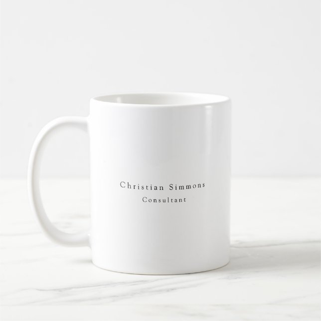 Einfache Schlicht Elegante Schwarz-weiß Minimalist Kaffeetasse (Links)