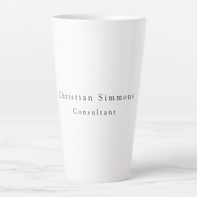 Einfache Schlicht Elegante Schwarz-weiß Minimalist Milchtasse (Vorderseite)
