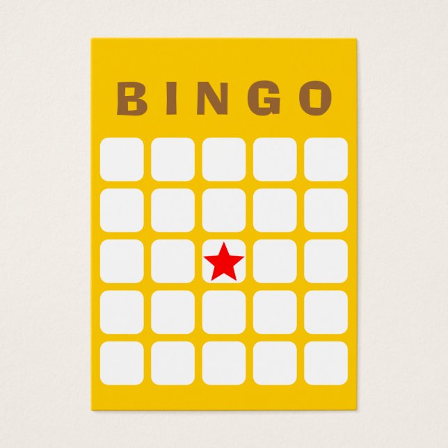 Einfache Schlicht-Gelbe 5x5-DIY-Bingokarte (Vorderseite)