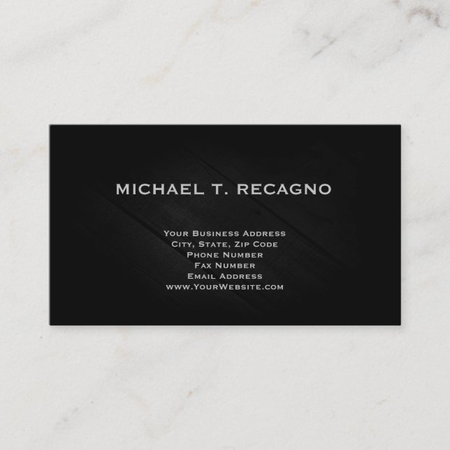 Einfache Schlichte Black Business Card Visitenkarte (Vorderseite)