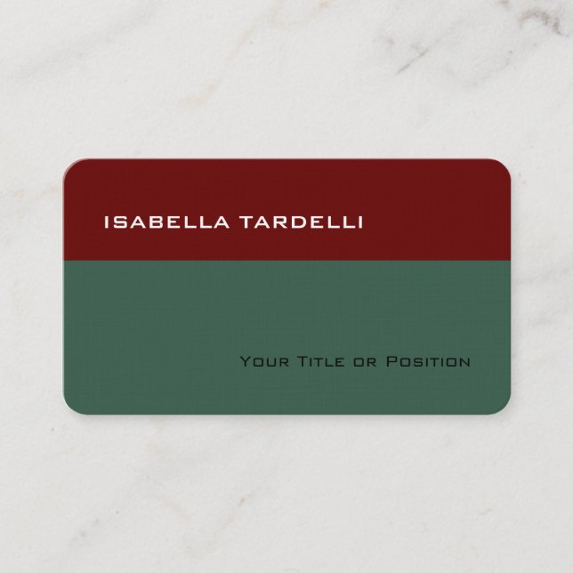 Einfache Schlichte Elegante Premium Linen Visitenkarte (Vorderseite)