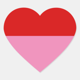 Einfache Schlichte Feierlichkeiten in Rot und Rosa Herz-Aufkleber