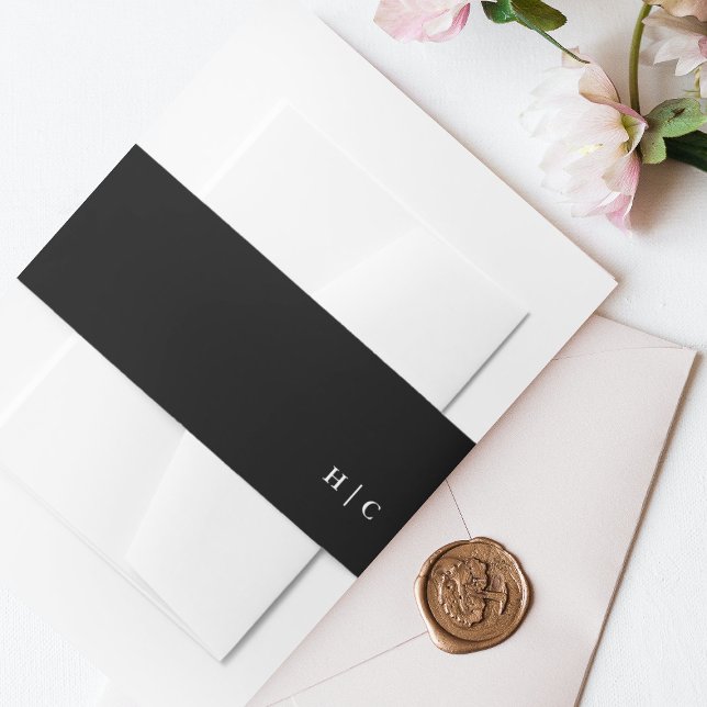 Einfache Schlichte Hochzeit mit modernem Text Einladungsbanderole (Von Creator hochgeladen)