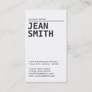 Einfache Schlichte Make-up Artist Business Card Visitenkarte