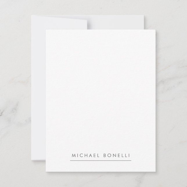 Einfache Schlichte Minimalistische Elegant Moderne Mitteilungskarte (Vorderseite)