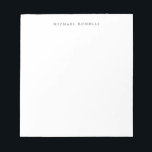 Einfache Schlichte Minimalistische Elegant Moderne Notizblock<br><div class="desc">Diese Vorlage,  die ein sehr einfaches,  ästhetisches und auffälliges Design hat,  wird Ihre Persönlichkeit widerspiegeln. Die sorgfältige Auswahl der Buchstaben,  der verwendete Schriftart und der dunkle Wert der Buchstaben sind das Produkt eines sehr feinen Geschmacks. Jeder,  der diese Vorlage sieht,  kann sie sofort spüren.</div>