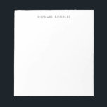 Einfache Schlichte Minimalistische Elegant Moderne Notizblock<br><div class="desc">Diese Vorlage, die ein sehr einfaches, ästhetisches und auffälliges Design hat, wird Ihre Persönlichkeit widerspiegeln. Die sorgfältige Auswahl der Buchstaben, der verwendete Schriftart und der dunkle Wert der Buchstaben sind das Produkt eines sehr feinen Geschmacks. Jeder, der diese Vorlage sieht, kann sie sofort spüren.</div>