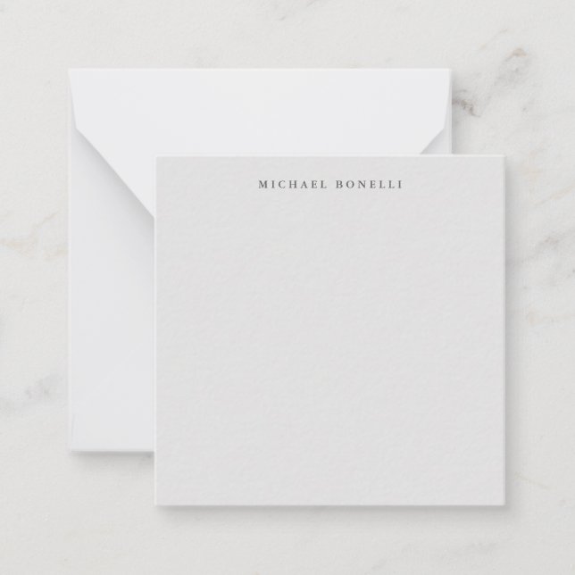 Einfache Schlichte Minimalistische Elegante Modern Mitteilungskarte (Vorderseite)