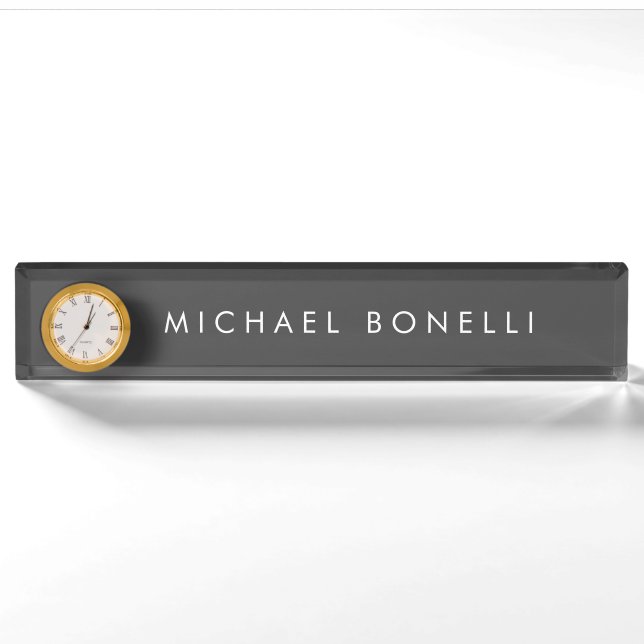 Einfache Schlichte Minimalistische Elegante Modern Namensplakette (Vorderseite)