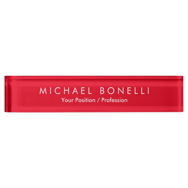 Einfache Schlichte Minimalistische Elegante Modern Namensplakette (Vorderseite)