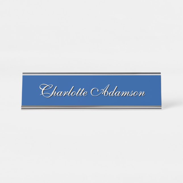 Einfache Schlichte Minimalistische Elegante Modern Schreibtischnamensplakette (Vorderseite )