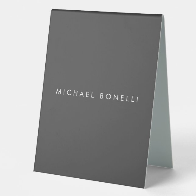Einfache Schlichte Minimalistische Elegante Modern Tischaufsteller (Vorderseite)