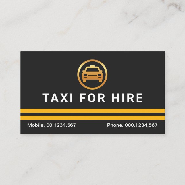 Einfache Schlichte Minimalistische Gelbe Taxis Str Visitenkarte (Vorderseite)