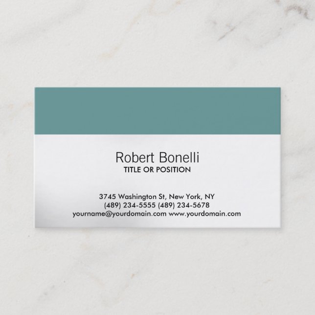 Einfache Schlichte-moderne Business Card Visitenkarte (Vorderseite)
