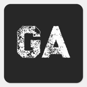Einfache schlichte Monogramme in Schwarz-Weiß Quadratischer Aufkleber