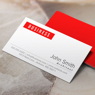 Einfache Schlichte Red Label Architecture Visitenk Visitenkarte
