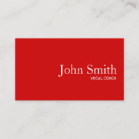 Einfache Schlichte Red Voice Coach Business Card