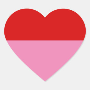 Einfache schlichte Rot und Pink Party-Feier Herz-Aufkleber