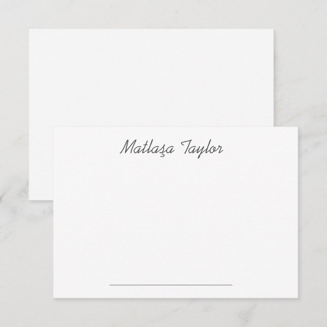 Einfache Schlichte Schrift Personalisiert Mitteilungskarte (Vorne/Hinten)