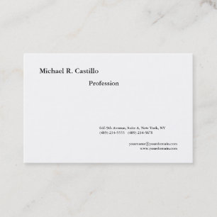 Einfache schlichte Schwarz-weiße Minimalistische Visitenkarte