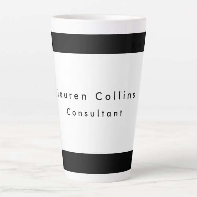 Einfache Schlichte schwarze Grenze Minimalistisch Milchtasse (Vorderseite)