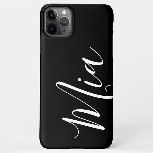 Einfache Schlichte Schwarze Kalligrafie für Kurze  iPhone Hülle (Rückseite)