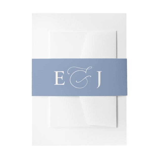 Einfache Schlichte Solid Dusty Blue Wedding Einladungsbanderole (Vorderseite Beispiel)