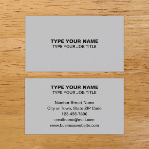 Einfache Schlichte Texte Design Graue Calling Card Telefonnummerkarte