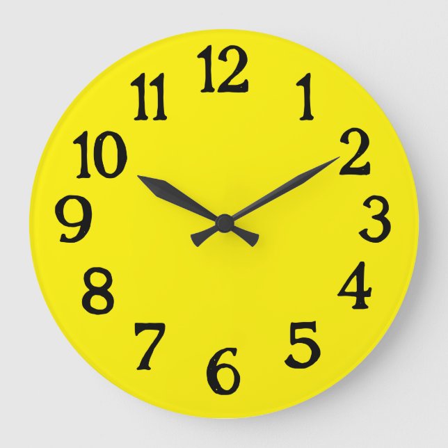Einfache Schlichte Uhr in Schwarz und Gelb (Vorderseite)