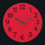 Einfache Schlichte Uhr in Schwarz und Rot<br><div class="desc">Dies ist eine normale schnurlose einfache Uhr für Ihr Haus oder Ihr Unternehmen.</div>