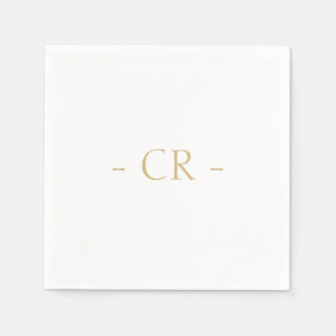 Einfache Schlichte Weißkopfelinitialen Monogramm Serviette