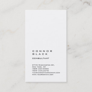 Einfache Schlichte White Trendy Consultant Visitenkarte