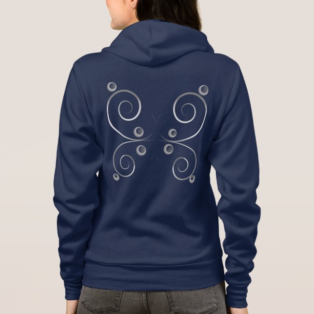 einfache Schmetterlingsflügel Hoodie (Rückseite)