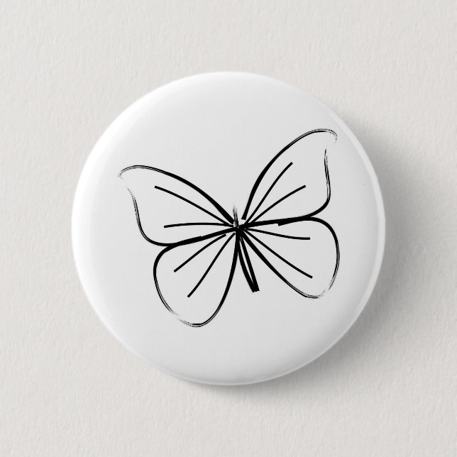 Einfache Schmetterlingslinie Zeichnend Button (Vorderseite)