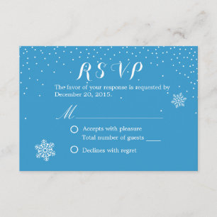 Einfache Schneeflocke-blaue Winter-Hochzeit UAWG RSVP Karte