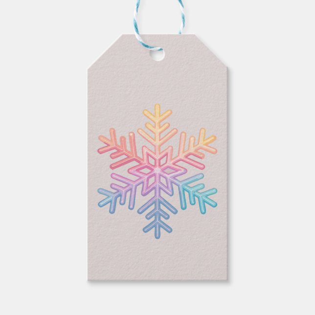 Einfache Schneeflocke Geschenkanhänger (Vorderseite)