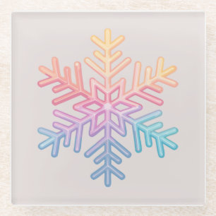 Einfache Schneeflocke Glasuntersetzer