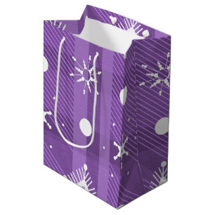 Einfache Schneeflocken Lila Kariert Mittlere Geschenktüte
