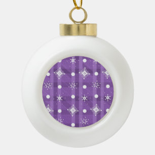 Einfache Schneeflocken Lila Karomuster Keramik Kugel-Ornament
