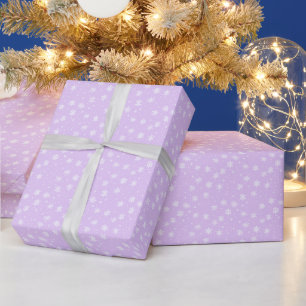 Einfache Schneeflocken Lila Weihnachten Geschenkpapier